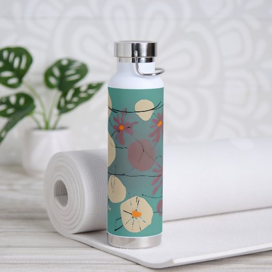Retrosa und weiße Blume Trinkflasche (Yoga)