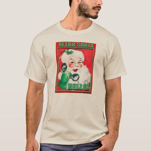 RetroSantaHello-MensHanesNanoTee T-Shirt (Vorderseite)