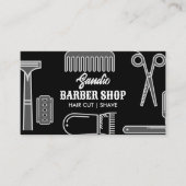 Retroschere Kammersalon Friseursalon Visitenkarte (Vorderseite)