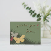 Retroschmetterlinge Postkarte (Stehend Vorderseite)