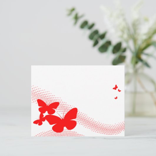 Retroschmetterlinge Postkarte (Stehend Vorderseite)