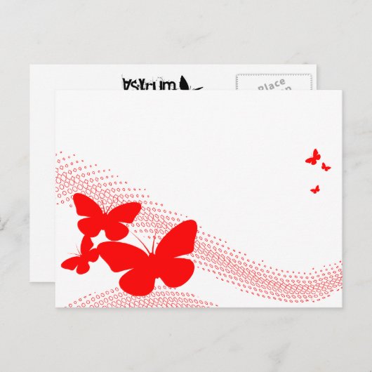 Retroschmetterlinge Postkarte (Vorne/Hinten)