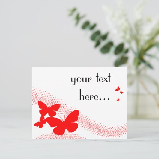 Retroschmetterlinge Postkarte (Stehend Vorderseite)