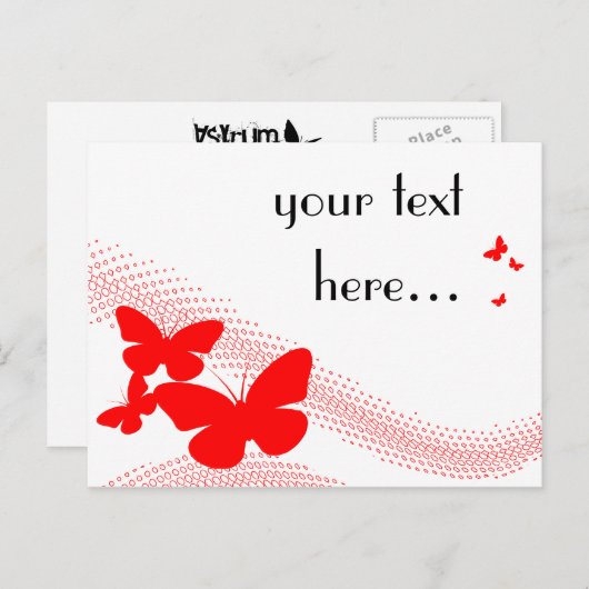 Retroschmetterlinge Postkarte (Vorne/Hinten)