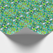 Retroschwirl doodle 60er 70er Vintage Verpackung Geschenkpapier (Ecke)