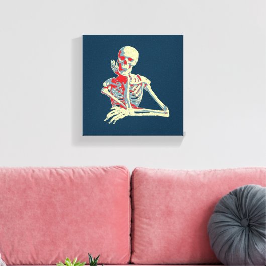 Retroskelett Leinwanddruck (Insitu (Wohnzimmer))