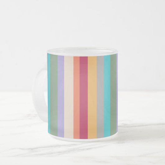 Retrosommer-Feeling mit bunten Streifen Mattglastasse (Vorderseite Links)