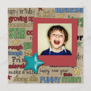 Retrostars Kerzenjunge Foto Geburtstagseinladungen Einladung