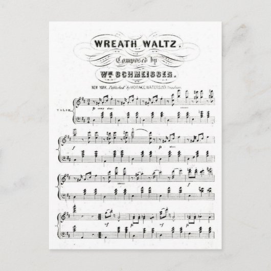 Retrostaves aus Musiknoten (Vintag Walzer) Postkarte (Vorderseite)