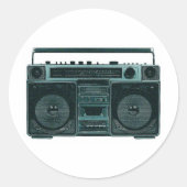 Retrostereo Runder Aufkleber (Vorderseite)