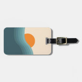 Retrostil abstrakte Sonnenuntergangslandschaft Gepäckanhänger (Vorderseite horizontal)