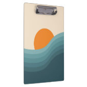 Retrostil abstrakte Sonnenuntergangslandschaft Klemmbrett (Rechts)