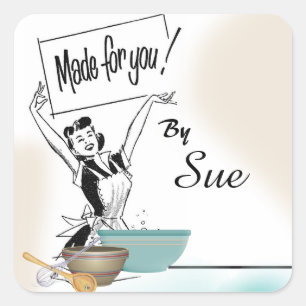 Retrostil-Backkleber Quadratischer Aufkleber