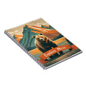 Retrostil Bären Cartoon und Gebirge Notizblock (Rechte Seite)