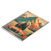 Retrostil Bären Cartoon und Gebirge Notizblock (Linke Seite)