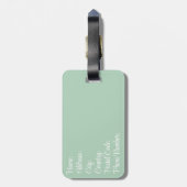 Retrostil blüht auf grünem Hintergrund Gepäckanhänger (Rückseite vertikal)