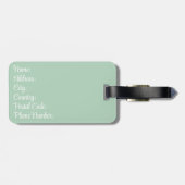 Retrostil blüht auf grünem Hintergrund Gepäckanhänger (Rückseite horizontal)