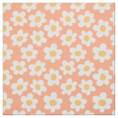 Retrostil blüht auf orangefarbenem Hintergrund Stoff (Muster)