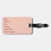 Retrostil blüht auf rosa Hintergrund Gepäckanhänger (Rückseite horizontal)