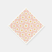 Retrostil blüht auf rosa Hintergrund Serviette (Ecke)