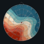 Retrostil Dartscheibe<br><div class="desc">geometrische Muster im Retrostil mit roten,  orangefarbenen,  blauen und türkisfarbenen Streifen</div>