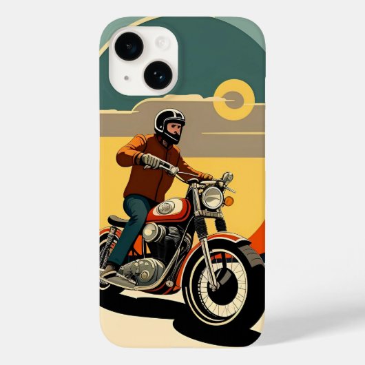 Retrostil für Motorradfahrer Case-Mate iPhone Hülle (Rückseite)