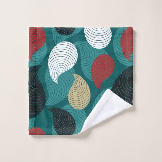 Retrostil in attraktivem Farbenwirbel Badhandtuch Set (Waschlappen)