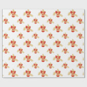 Retrostil in Gold und Rot Geschenkpapier (Flach)