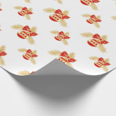 Retrostil in Gold und Rot Geschenkpapier (Ecke)