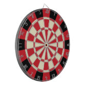 Retrostil in Rot, Schwarz und Creme Dartscheibe (Vorderseite Links)