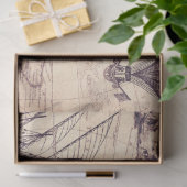 Retrostil Kartenmuster, Weltkarten thematisch Seidenpapier (Geschenk)