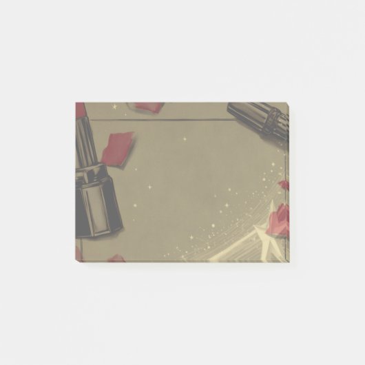Retrostil-Lipstick Post-it Klebezettel (Vorderseite)