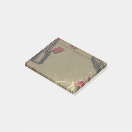 Retrostil-Lipstick Post-it Klebezettel (angewinkelt)