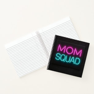Retrostil "Mama Squad" Neon rosa und aquamarin Notizblock