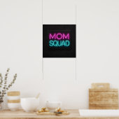 Retrostil "Mama Squad" Neon rosa und aquamarin Poster (Küche)