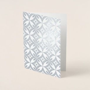 Retrostil mit blauem geometrischem Muster Folienkarte
