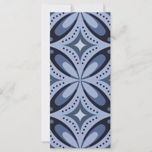 Retrostil mit blauem geometrischem Muster Karte (Vorderseite)