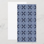 Retrostil mit blauem geometrischem Muster Save The Date (Vorne/Hinten)