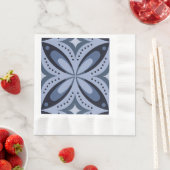 Retrostil mit blauem geometrischem Muster Serviette (Beispiel)