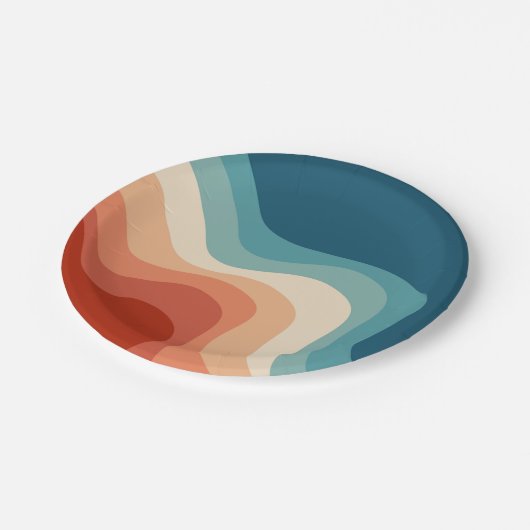 Retrostil Pappteller (Schrägansicht)