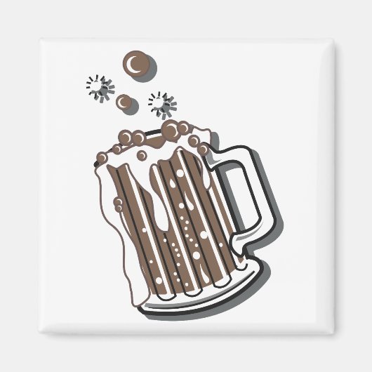 Retrostil-Root-Biergrafik Magnet (Vorne)