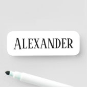 Retrostil Schwarz und Weiß rechteckig Namensschild (Beispiel)