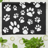 Retrostil Schwarz-Weiß-Zacken-Drucke Geschirrtuch (Gefaltet)