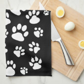 Retrostil Schwarz-Weiß-Zacken-Drucke Geschirrtuch (Viertel Falte)