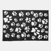 Retrostil Schwarz-Weiß-Zacken-Drucke Geschirrtuch (Horizontal)