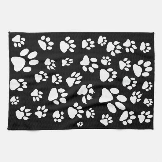 Retrostil Schwarz-Weiß-Zacken-Drucke Geschirrtuch (Horizontal)