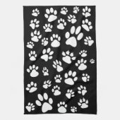 Retrostil Schwarz-Weiß-Zacken-Drucke Geschirrtuch (Vertikal)