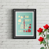 Retrostilisierte Typografie mit Herzformen. Poster