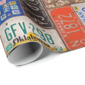 Retrostische alte Teller Geschenkpapier (Rolleneckpunkt)