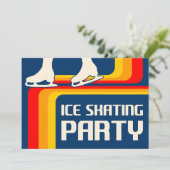 Retrostreifen Eis Skaten Party Einladung (Stehend Vorderseite)
